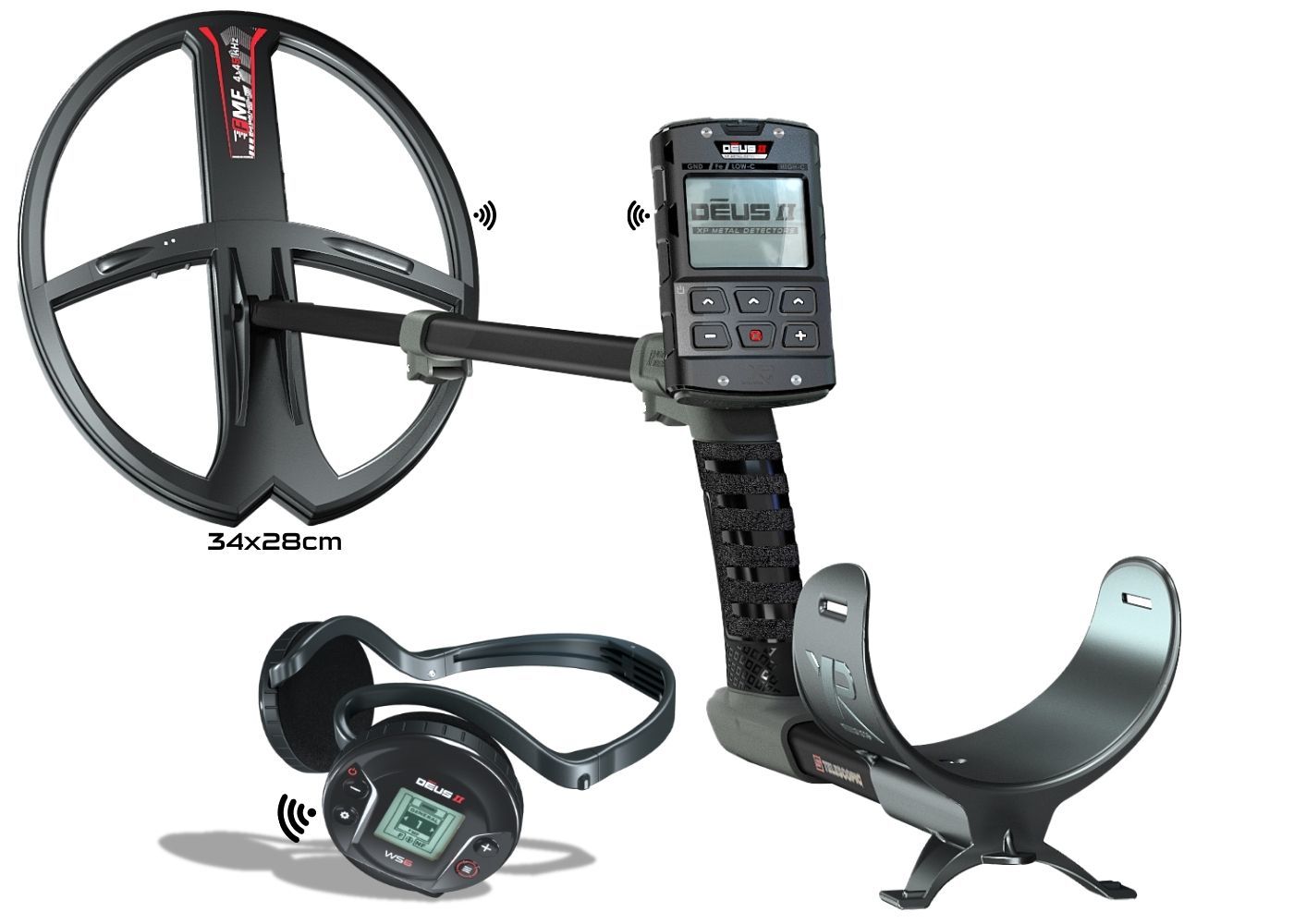 XP Deus 2 Dedektör (Ana Ünite, WS6 Kablosuz Kulaklık 34X28CM FMF Başlık İle)