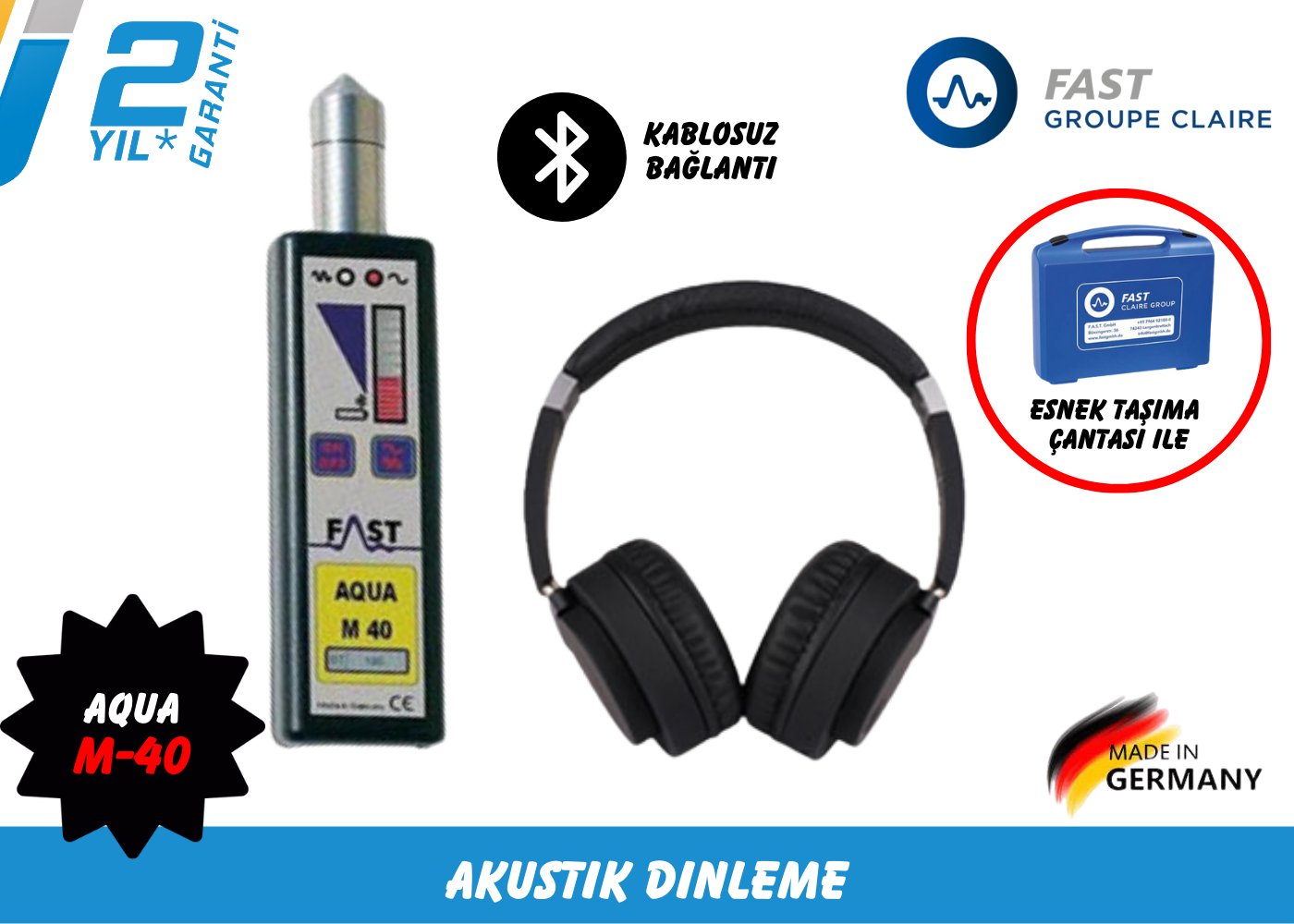 Fast Aqua M40 Su Kaçak Tespit Cihazı Set-2