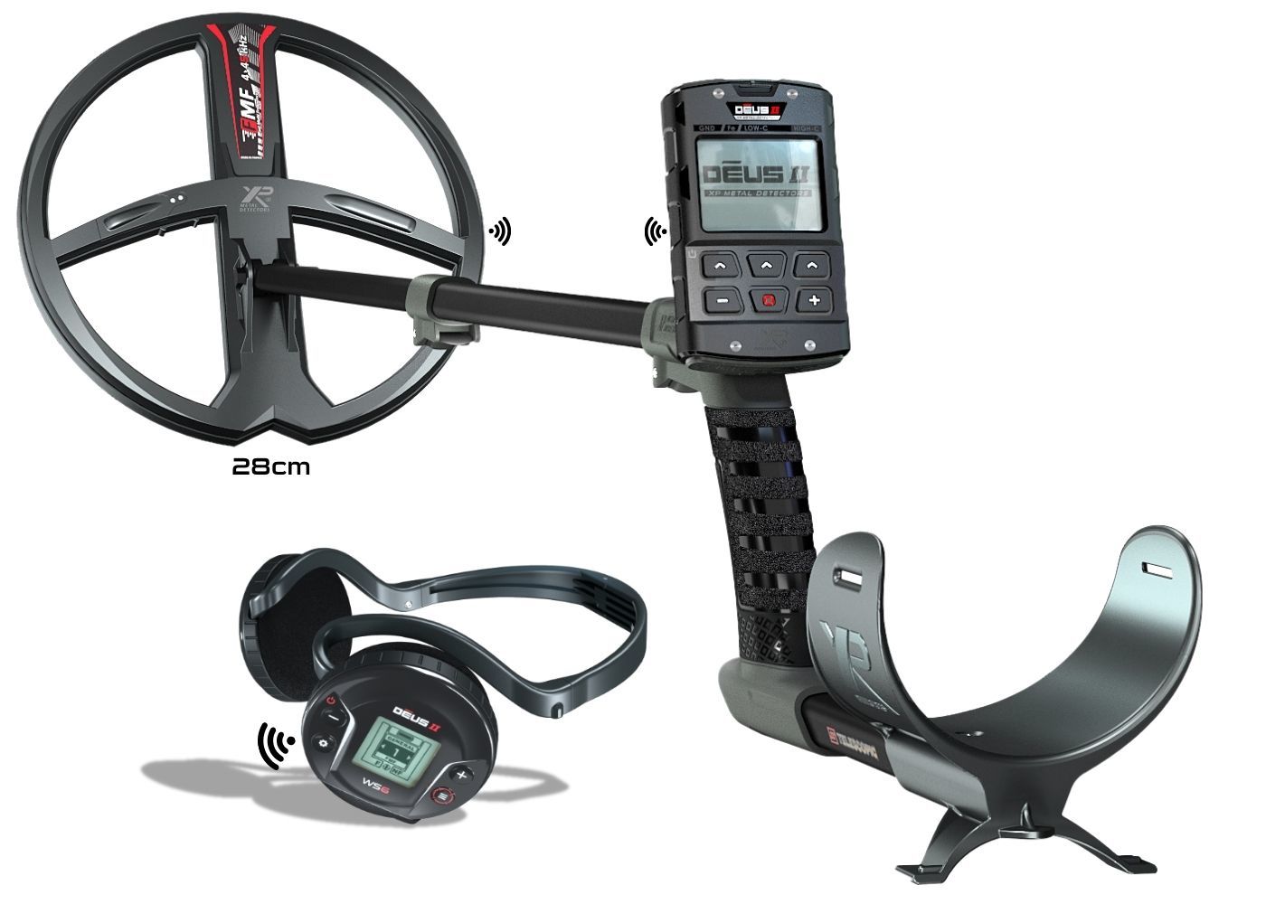 XP Deus 2 Dedektör (Ana Ünite, WS6 Kablosuz Kulaklık ve 28CM FMF Başlık ile)