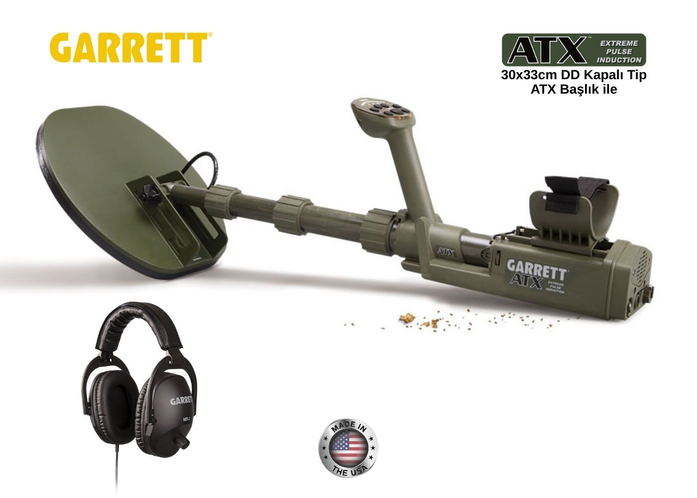 Garrett ATX Dedektör (Basic Paket - 11''x13'' DD Kapalı Tip Başlık ile)