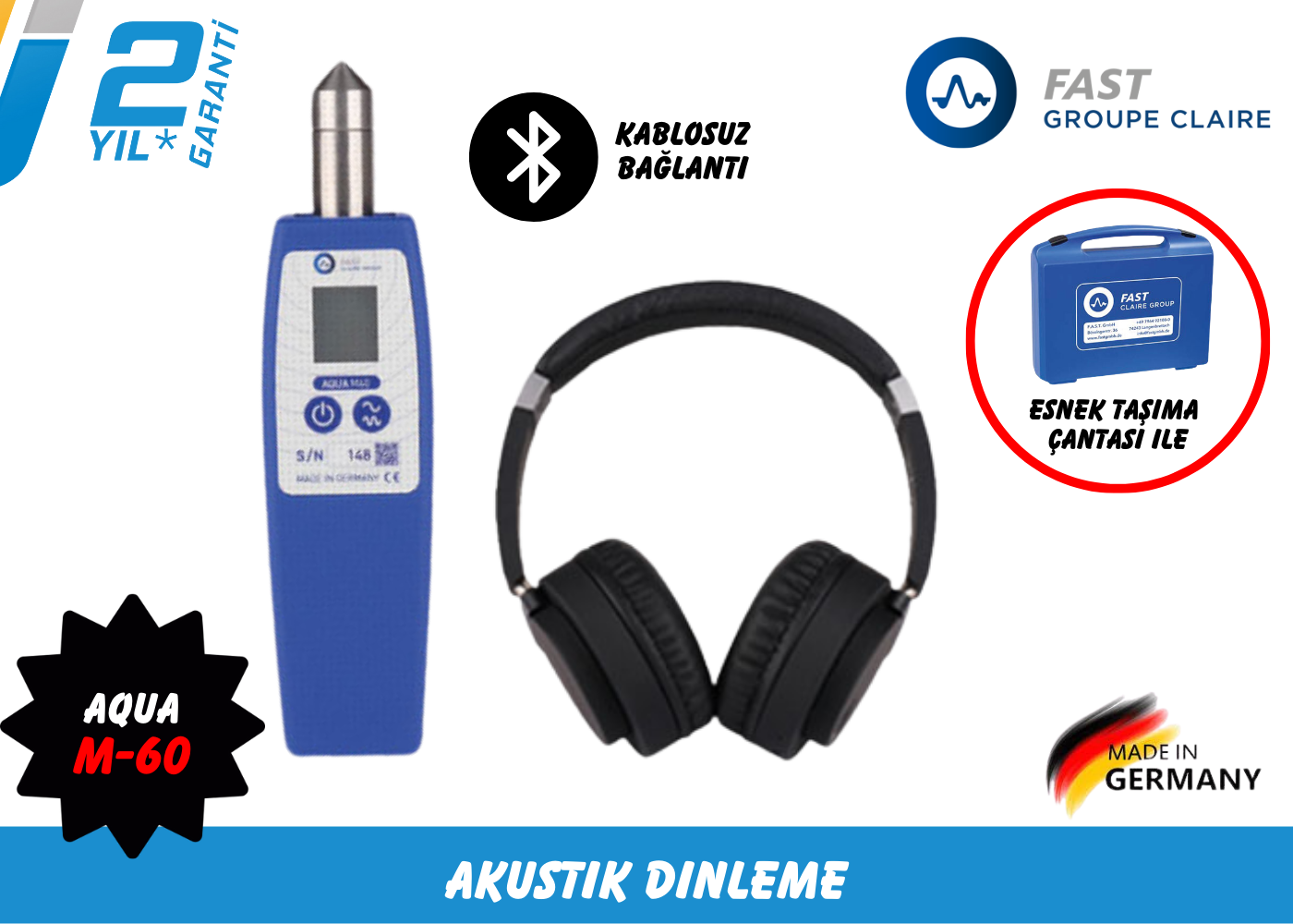 Fast Aqua M60 Su Kaçak Tespit Cihazı Set-2