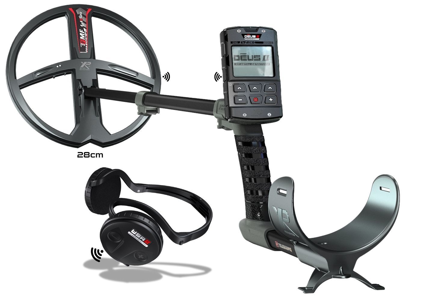 XP Deus 2 Dedektör (Ana Ünite, WSA2 Kablosuz Kulaklık ve 28CM FMF Başlık ile)