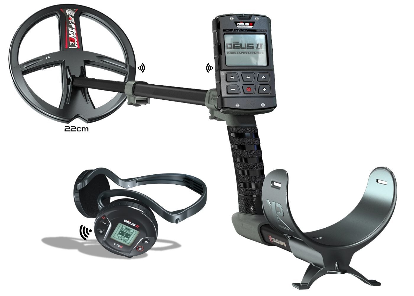 XP Deus 2 Dedektör (Ana Ünite, WS6 Kablosuz Kulaklık ve 22CM FMF Başlık ile)