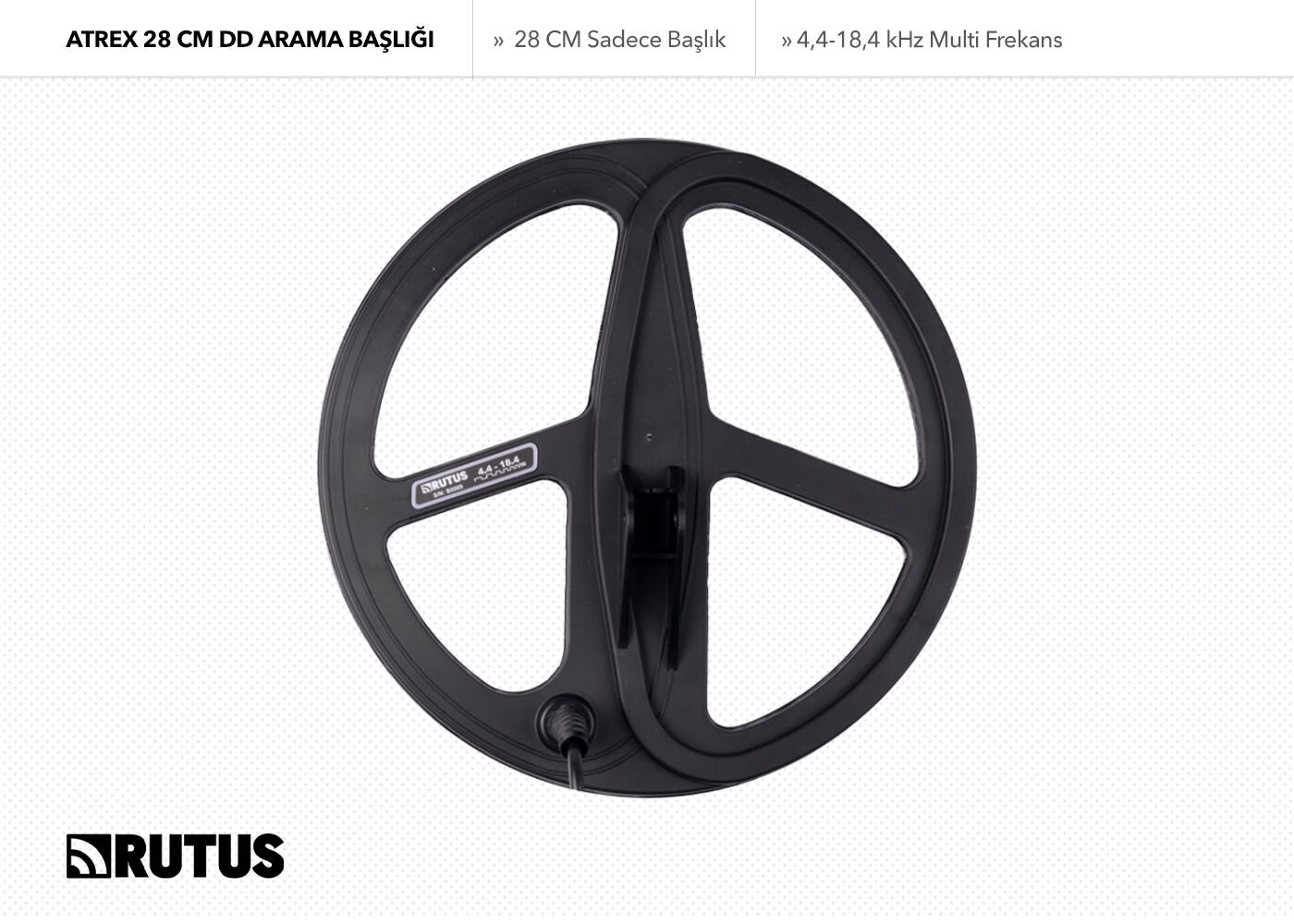 Rutus Atrex 28CM DD Siyah Arama Başlığı (Sadece Başlık)