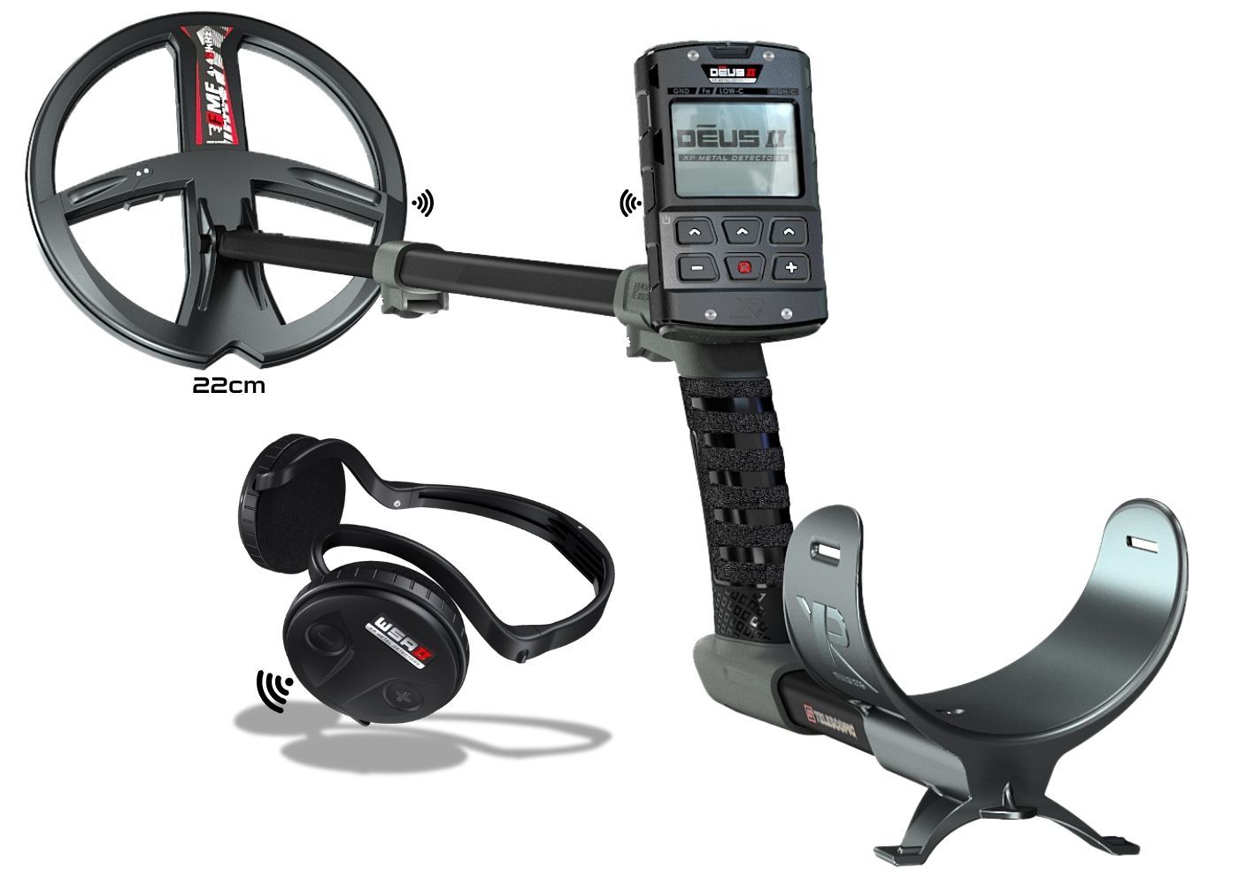 XP Deus 2 Dedektör (Ana Ünite, WSA2 Kablosuz Kulaklık ve 22CM FMF Başlık ile)