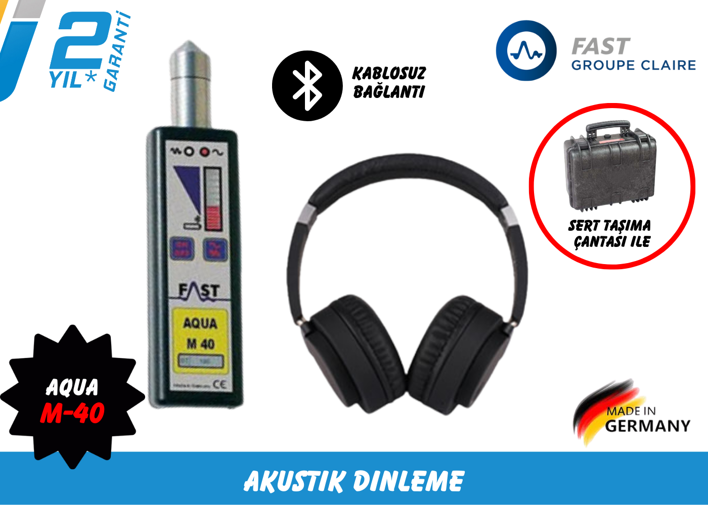 Fast Aqua M40 Su Kaçak Tespit Cihazı Set-1