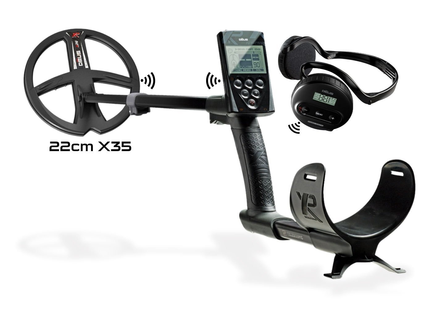 XP Deus Dedektör (Ana Ünite, WS4 Kablosuz Kulaklık ve 22CM X35 Başlık ile)