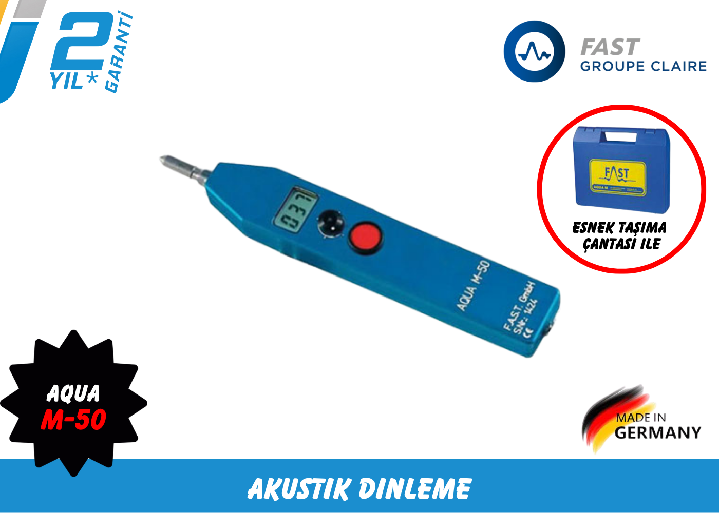 Fast Aqua M50 Su Kaçak Tespit Cihazı Set-2