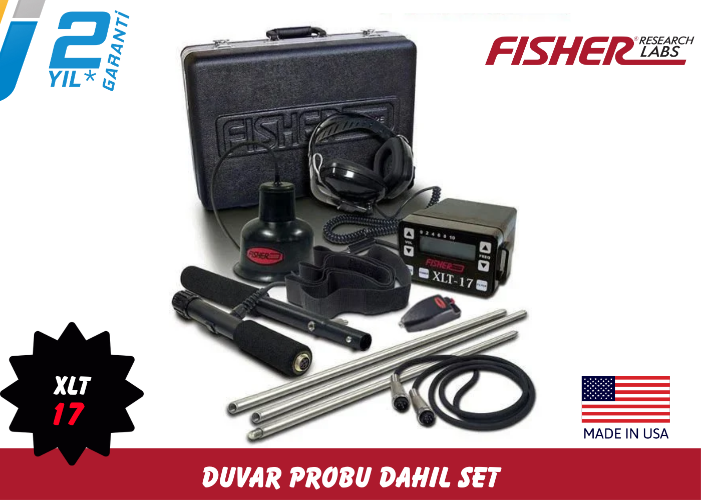 Fisher Xlt-17 Su Kaçak Tespit Cihazı (Duvar Probu Dahil)